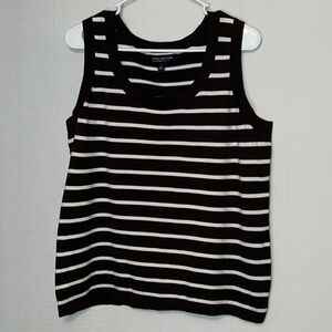 JONES NEW YORK Signature Womens Size 1X Sleeveless Striped Tank Top Shirt